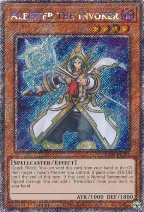 Aleister the Invoker Alt Art Platinum Secret Rare RA04-EN024 Yu-Gi-Oh card from Quarter Century Stampede