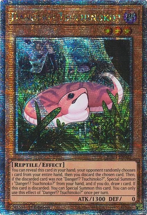 Danger!? Tsuchinoko? Quarter Century Secret Rare RA04-EN027 Yu-Gi-Oh card from Quarter Century Stampede