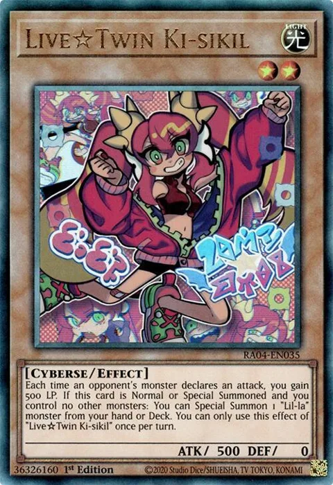 Live Twin Ki-sikil Prismatic Ultimate Rare RA04-EN035 Yu-Gi-Oh card from Quarter Century Stampede