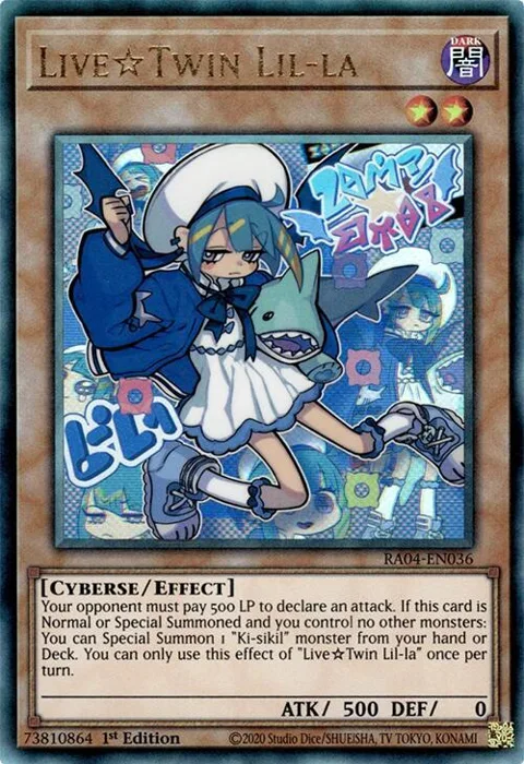 Live Twin Lil-la Prismatic Ultimate Rare RA04-EN036 Yu-Gi-Oh card from Quarter Century Stampede