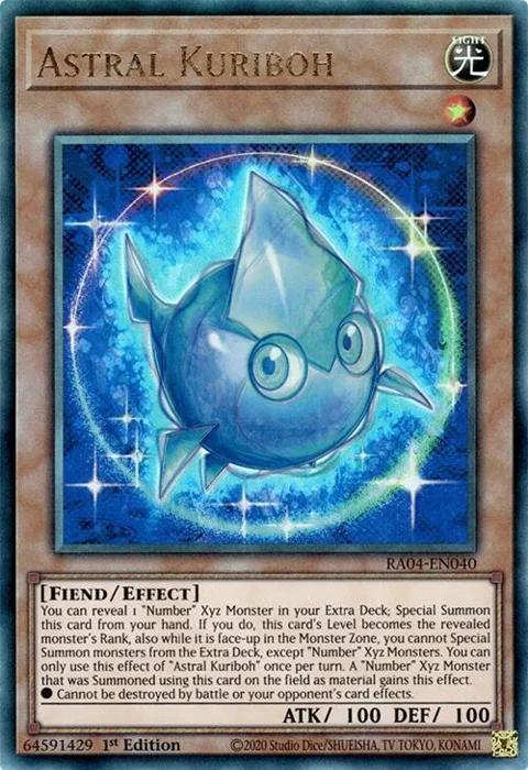 Astral Kuriboh Prismatic Ultimate Rare RA04-EN040 Yu-Gi-Oh card from Quarter Century Stampede