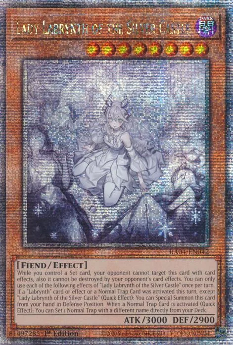 Lady Labrynth of the Silver Castle New Art Quarter Century Secret Rare RA04-EN042 Yu-Gi-Oh card from Quarter Century Stampede