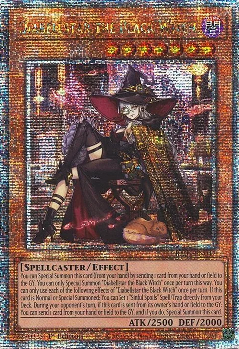 Diabellstar the Black Witch New Art Quarter Century Secret Rare RA04-EN047 Yu-Gi-Oh card from Quarter Century Stampede