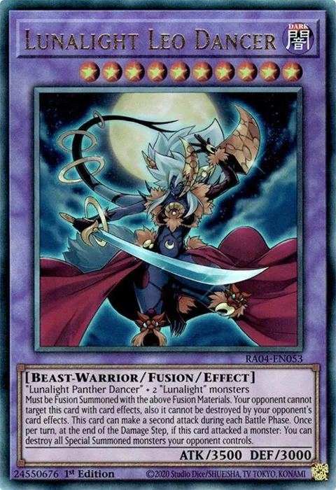 Lunalight Leo Dancer Prismatic Ultimate Rare RA04-EN053 Yu-Gi-Oh card from Quarter Century Stampede