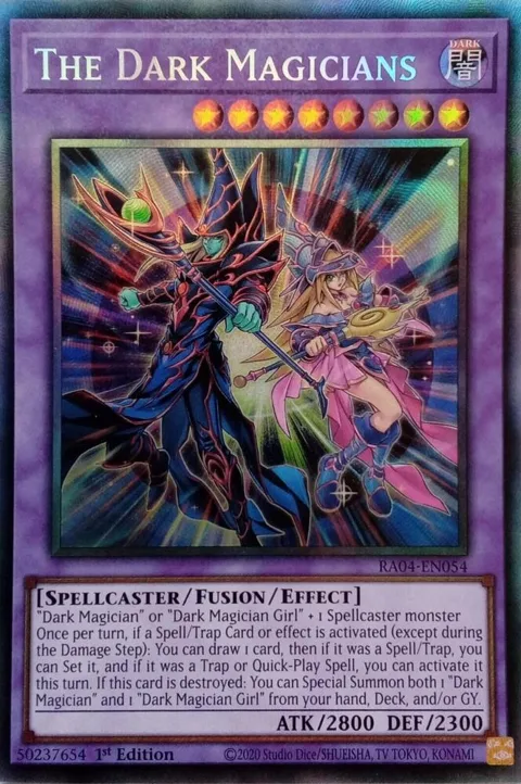 The Dark Magicians Prismatic Collector's Rare RA04-EN054 Yu-Gi-Oh card from Quarter Century Stampede