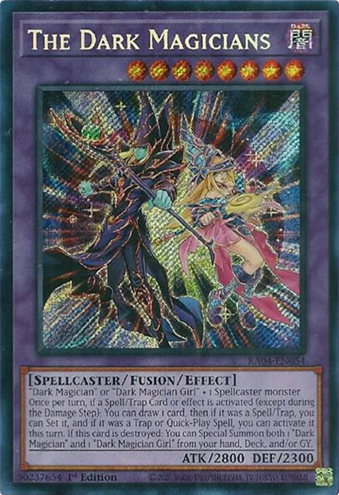 The Dark Magicians Secret Rare RA04-EN054 Yu-Gi-Oh card from Quarter Century Stampede
