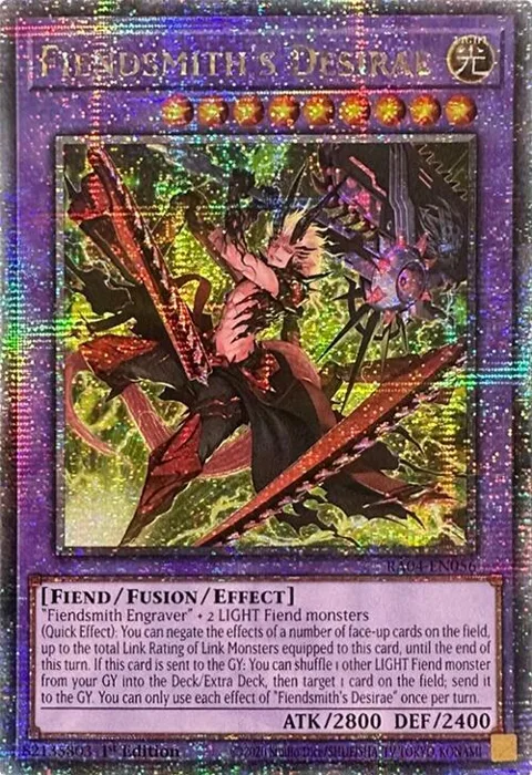 Fiendsmith's Desirae Quarter Century Secret Rare RA04-EN056 Yu-Gi-Oh card from Quarter Century Stampede