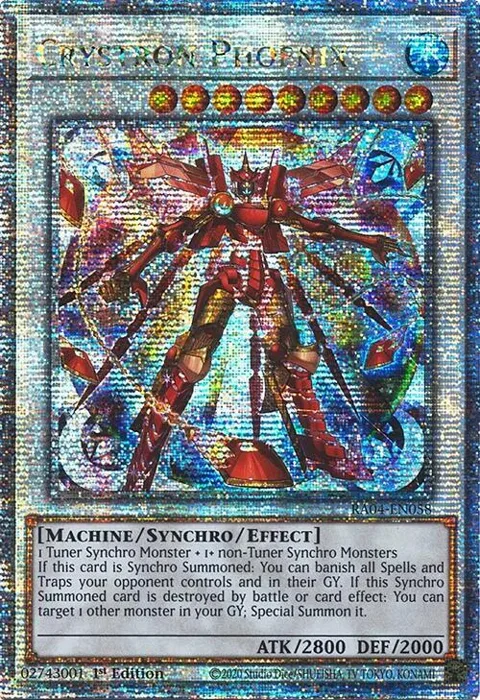 Crystron Phoenix Quarter Century Secret Rare RA04-EN058 Yu-Gi-Oh card from Quarter Century Stampede