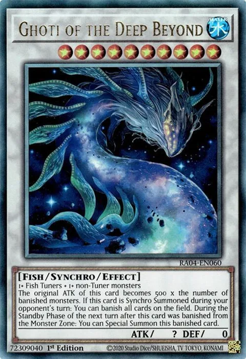 Ghoti of the Deep Beyond Prismatic Ultimate Rare RA04-EN060 Yu-Gi-Oh card from Quarter Century Stampede