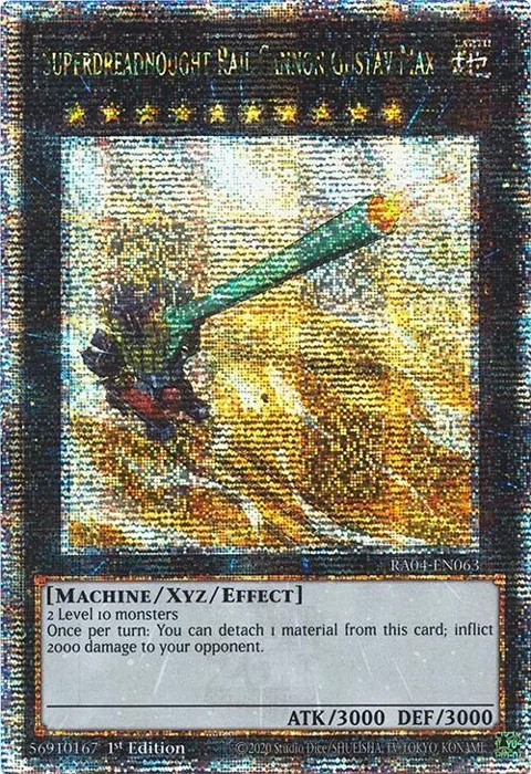 Superdreadnought Rail Cannon Gustav Max Quarter Century Secret Rare RA04-EN063 Yu-Gi-Oh card from Quarter Century Stampede