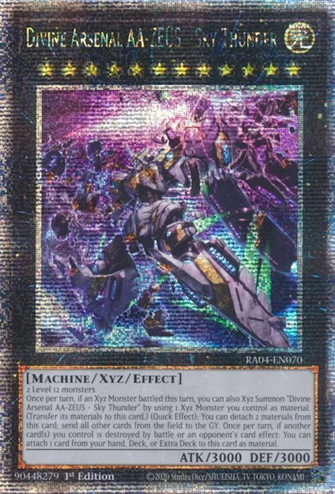 Divine Arsenal AA-ZEUS - Sky Thunder New Art Quarter Century Secret Rare RA04-EN070 Yu-Gi-Oh card from Quarter Century Stampede