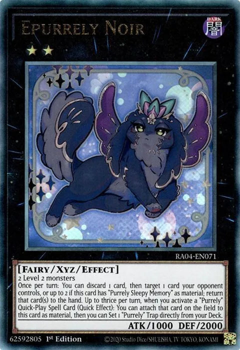 Epurrely Noir Prismatic Ultimate Rare RA04-EN071 Yu-Gi-Oh card from Quarter Century Stampede