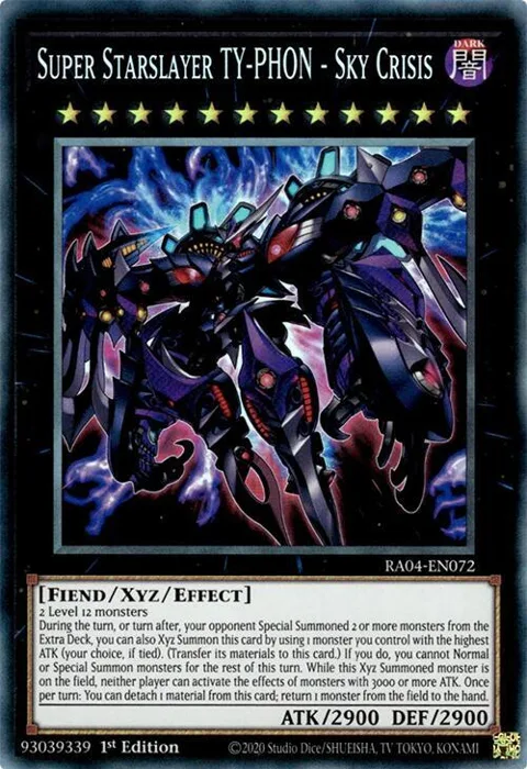 Super Starslayer TY-PHON - Sky Crisis Prismatic Collector's Rare RA04-EN072 Yu-Gi-Oh card from Quarter Century Stampede