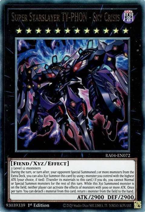 Super Starslayer TY-PHON - Sky Crisis Prismatic Ultimate Rare RA04-EN072 Yu-Gi-Oh card from Quarter Century Stampede