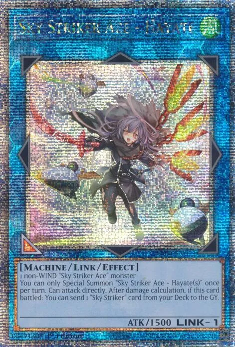Sky Striker Ace - Hayate New Art Quarter Century Secret Rare RA04-EN073 Yu-Gi-Oh card from Quarter Century Stampede