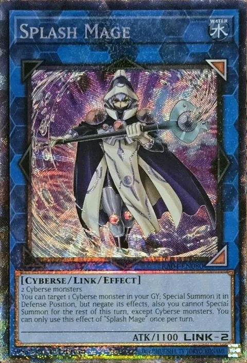 Splash Mage Prismatic Collector's Rare RA04-EN080 Yu-Gi-Oh card from Quarter Century Stampede