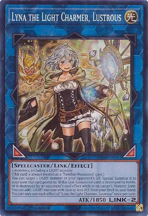 Lyna the Light Charmer, Lustrous RA04-EN081 Yu-Gi-Oh card from Quarter Century Stampede