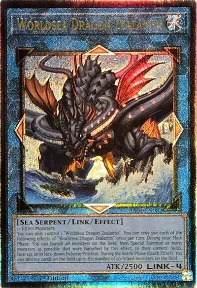 Worldsea Dragon Zealantis Prismatic Ultimate Rare RA04-EN082 Yu-Gi-Oh card from Quarter Century Stampede