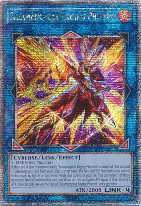 Salamangreat Raging Phoenix Quarter Century Secret Rare RA04-EN083 Yu-Gi-Oh card from Quarter Century Stampede