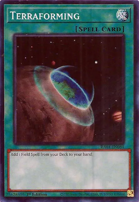 Terraforming RA04-EN084 Yu-Gi-Oh card from Quarter Century Stampede