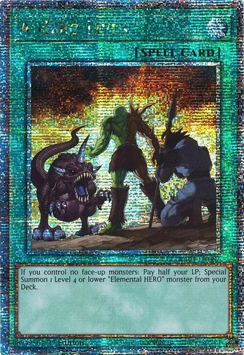 A Hero Lives Quarter Century Secret Rare RA04-EN087 Yu-Gi-Oh card from Quarter Century Stampede