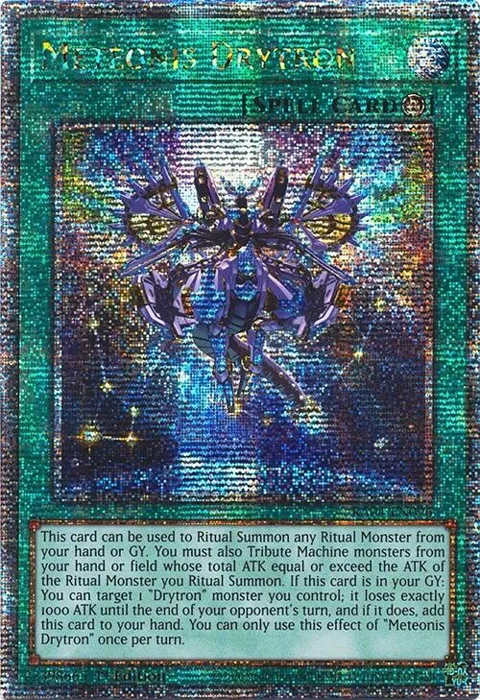 Meteonis Drytron Quarter Century Secret Rare RA04-EN096 Yu-Gi-Oh card from Quarter Century Stampede
