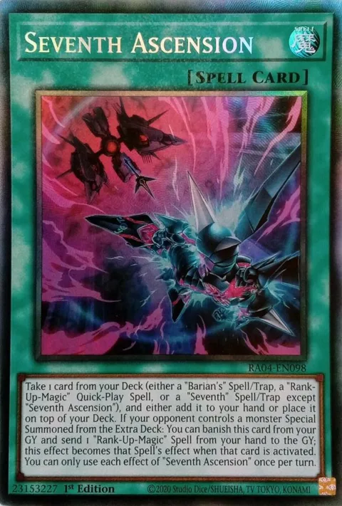 Seventh Ascension Prismatic Collector's Rare RA04-EN098 Yu-Gi-Oh card from Quarter Century Stampede