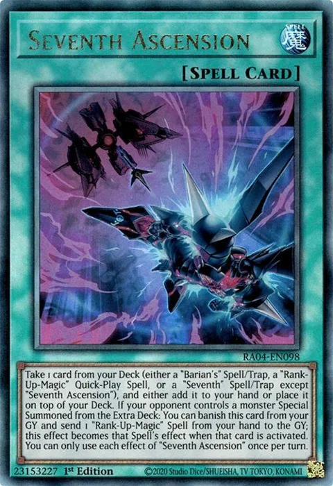 Seventh Ascension Prismatic Ultimate Rare RA04-EN098 Yu-Gi-Oh card from Quarter Century Stampede