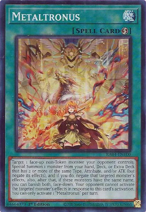 Metaltronus RA04-EN100 Yu-Gi-Oh card from Quarter Century Stampede