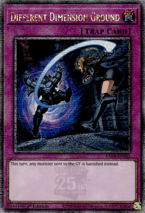 Different Dimension Ground Quarter Century Secret Rare RA04-EN101 Yu-Gi-Oh card from Quarter Century Stampede