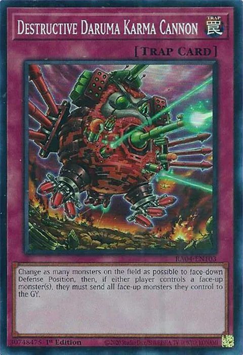 Destructive Daruma Karma Cannon RA04-EN103 Yu-Gi-Oh card from Quarter Century Stampede