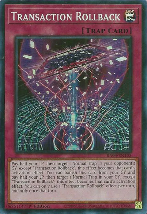 Transaction Rollback RA04-EN105 Yu-Gi-Oh card from Quarter Century Stampede