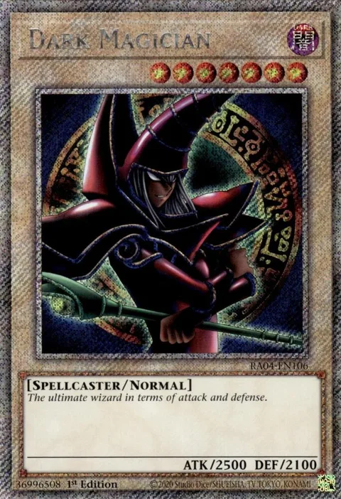 Dark Magician Arkana Platinum Secret Rare RA04-EN106 Yu-Gi-Oh card from Quarter Century Stampede
