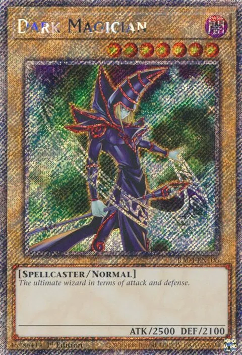 Dark Magician 6th Art Platinum Secret Rare RA04-EN106 Yu-Gi-Oh card from Quarter Century Stampede