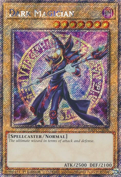 Dark Magician 8th Art Platinum Secret Rare RA04-EN106 Yu-Gi-Oh card from Quarter Century Stampede