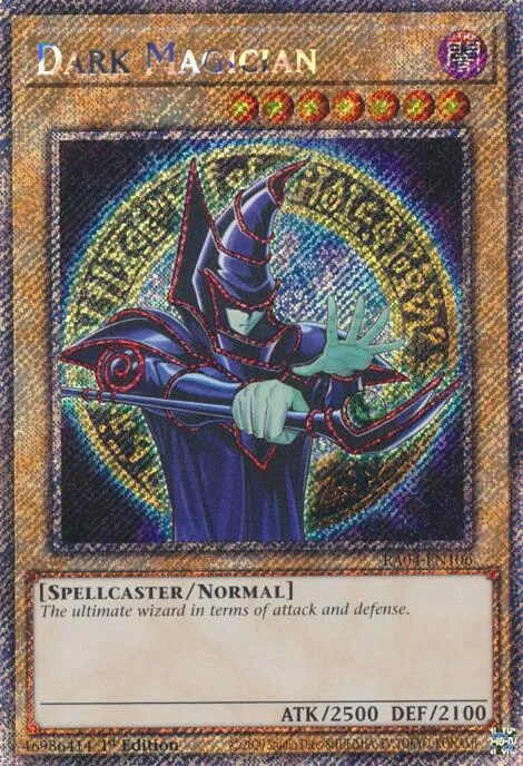 Dark Magician 9th Art Platinum Secret Rare RA04-EN106 Yu-Gi-Oh card from Quarter Century Stampede