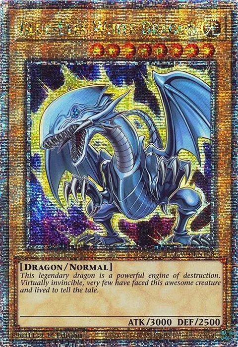 Blue-Eyes White Dragon 7th Art Quarter Century Secret Rare RA04-EN108 Yu-Gi-Oh card from Quarter Century Stampede