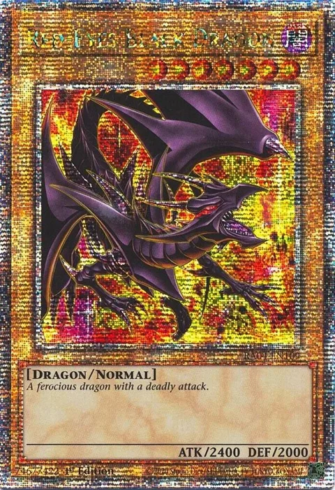 Red-Eyes Black Dragon 8th Art Quarter Century Secret Rare RA04-EN109 Yu-Gi-Oh card from Quarter Century Stampede