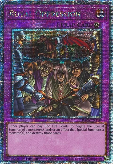 Royal Oppression Quarter Century Secret Rare RA04-EN120 Yu-Gi-Oh card from Quarter Century Stampede