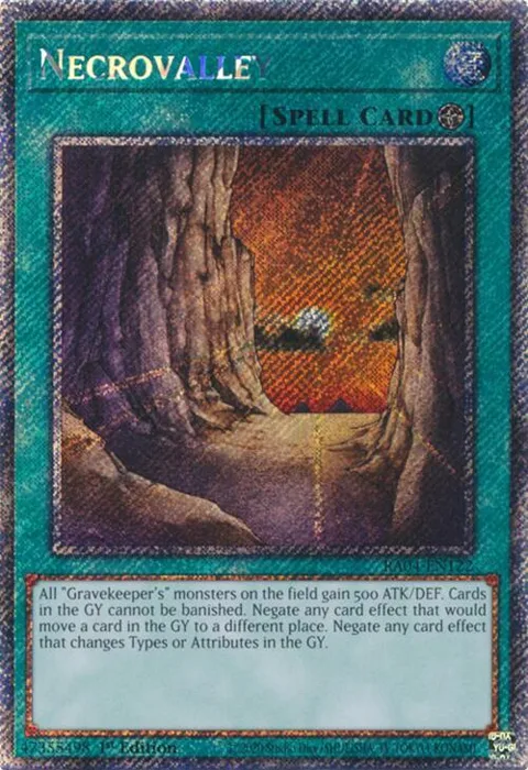 Necrovalley Platinum Secret Rare RA04-EN122 Yu-Gi-Oh card from Quarter Century Stampede