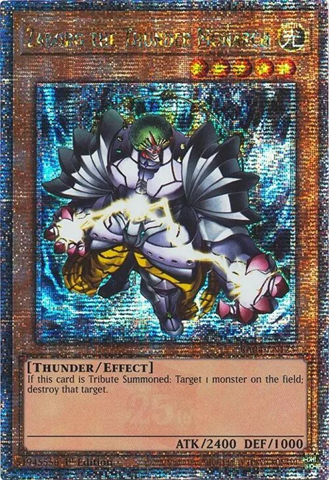 Zaborg the Thunder Monarch Quarter Century Secret Rare RA04-EN125 Yu-Gi-Oh card from Quarter Century Stampede
