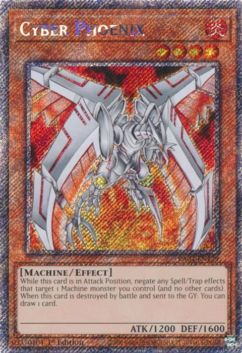 Cyber Phoenix Platinum Secret Rare RA04-EN129 Yu-Gi-Oh card from Quarter Century Stampede