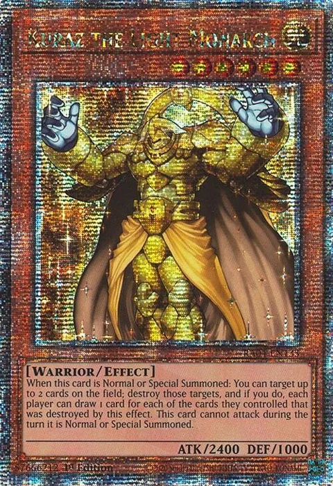 Kuraz the Light Monarch Quarter Century Secret Rare RA04-EN133 Yu-Gi-Oh card from Quarter Century Stampede