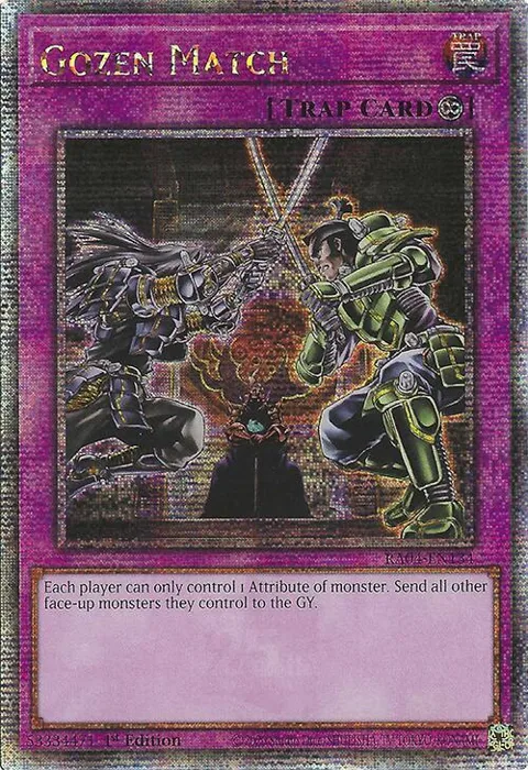 Gozen Match Quarter Century Secret Rare RA04-EN134 Yu-Gi-Oh card from Quarter Century Stampede