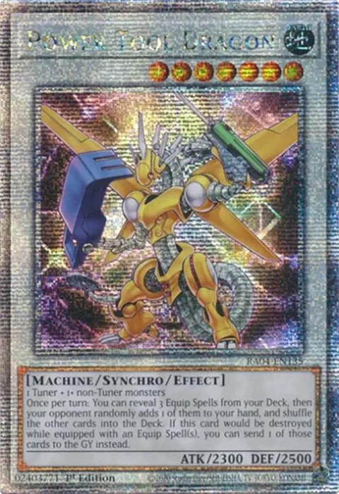 Power Tool Dragon Quarter Century Secret Rare RA04-EN135 Yu-Gi-Oh card from Quarter Century Stampede