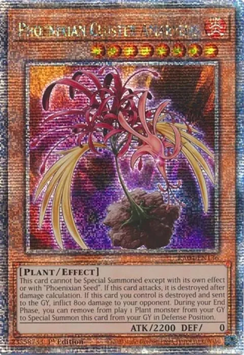 Phoenixian Cluster Amaryllis Quarter Century Secret Rare RA04-EN136 Yu-Gi-Oh card from Quarter Century Stampede