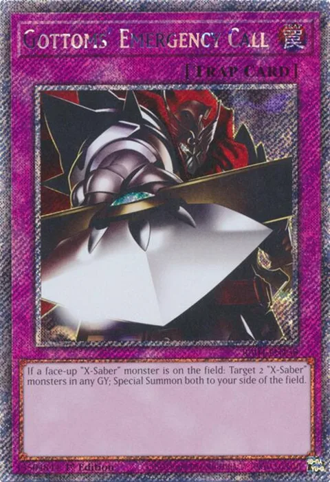 Gottoms' Emergency Call Platinum Secret Rare RA04-EN138 Yu-Gi-Oh card from Quarter Century Stampede