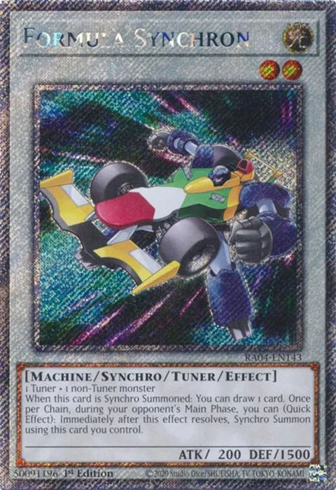 Formula Synchron Platinum Secret Rare RA04-EN143 Yu-Gi-Oh card from Quarter Century Stampede