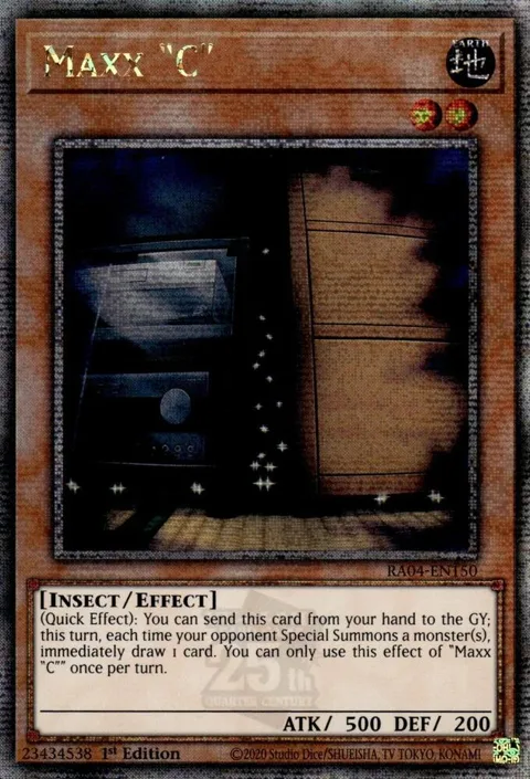 Maxx "C" Quarter Century Secret Rare RA04-EN150 Yu-Gi-Oh card from Quarter Century Stampede