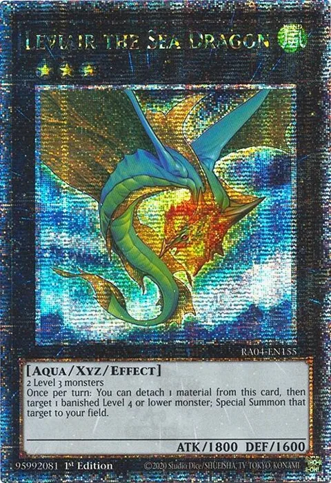 Leviair the Sea Dragon Quarter Century Secret Rare RA04-EN155 Yu-Gi-Oh card from Quarter Century Stampede